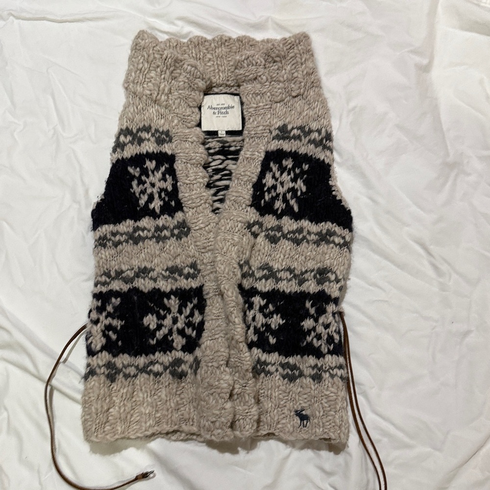 Abercrombie & Fitch vintage Y2K wool snowflake vest size L Large